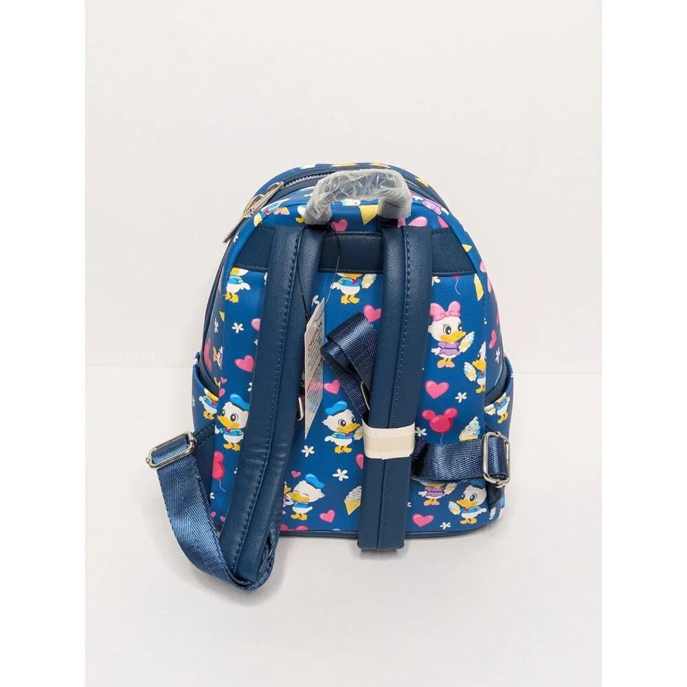 Disney Parks Loungefly Blue Donald and Daisy Mini Backpack Limited Edition